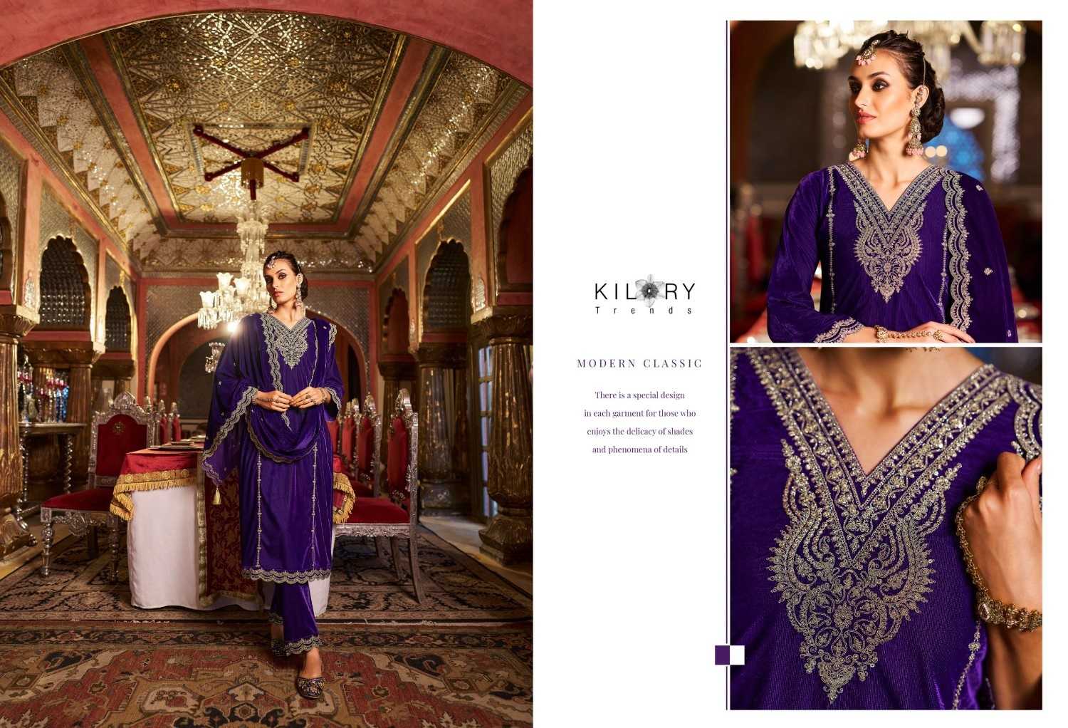 kilory trends dilruba winter special readymade velvet designer big size suit 