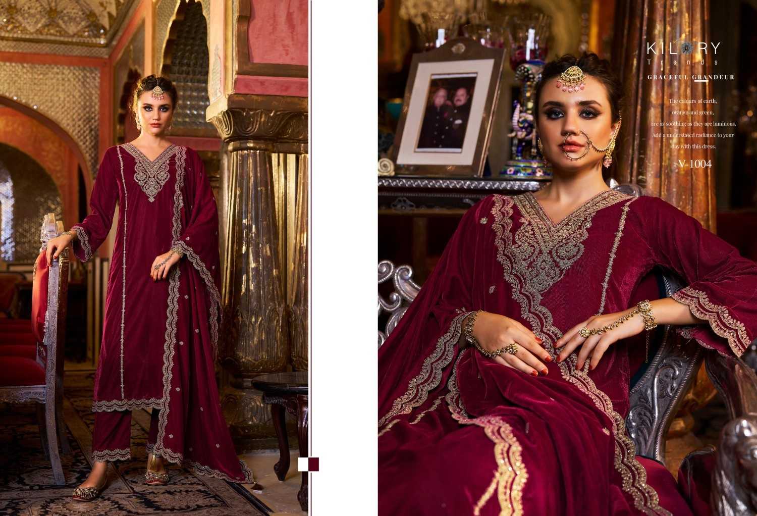 kilory trends dilruba winter special readymade velvet designer big size suit 