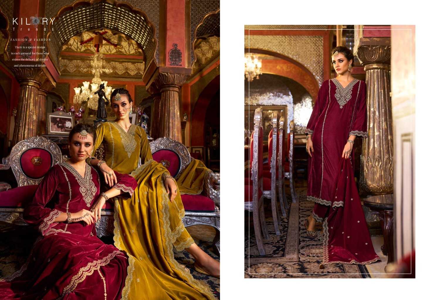 kilory trends dilruba winter special readymade velvet designer big size suit 