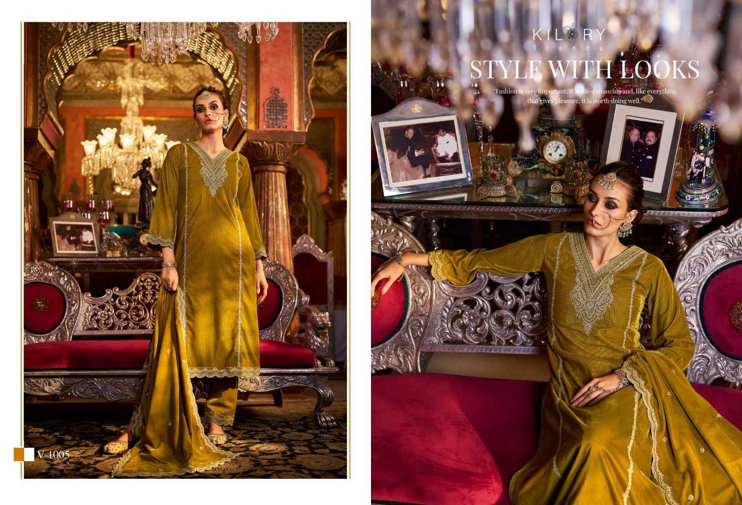 kilory trends dilruba winter special readymade velvet designer big size suit 