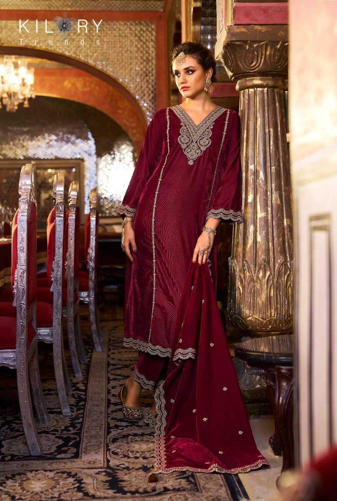 kilory trends dilruba winter special readymade velvet designer big size suit 
