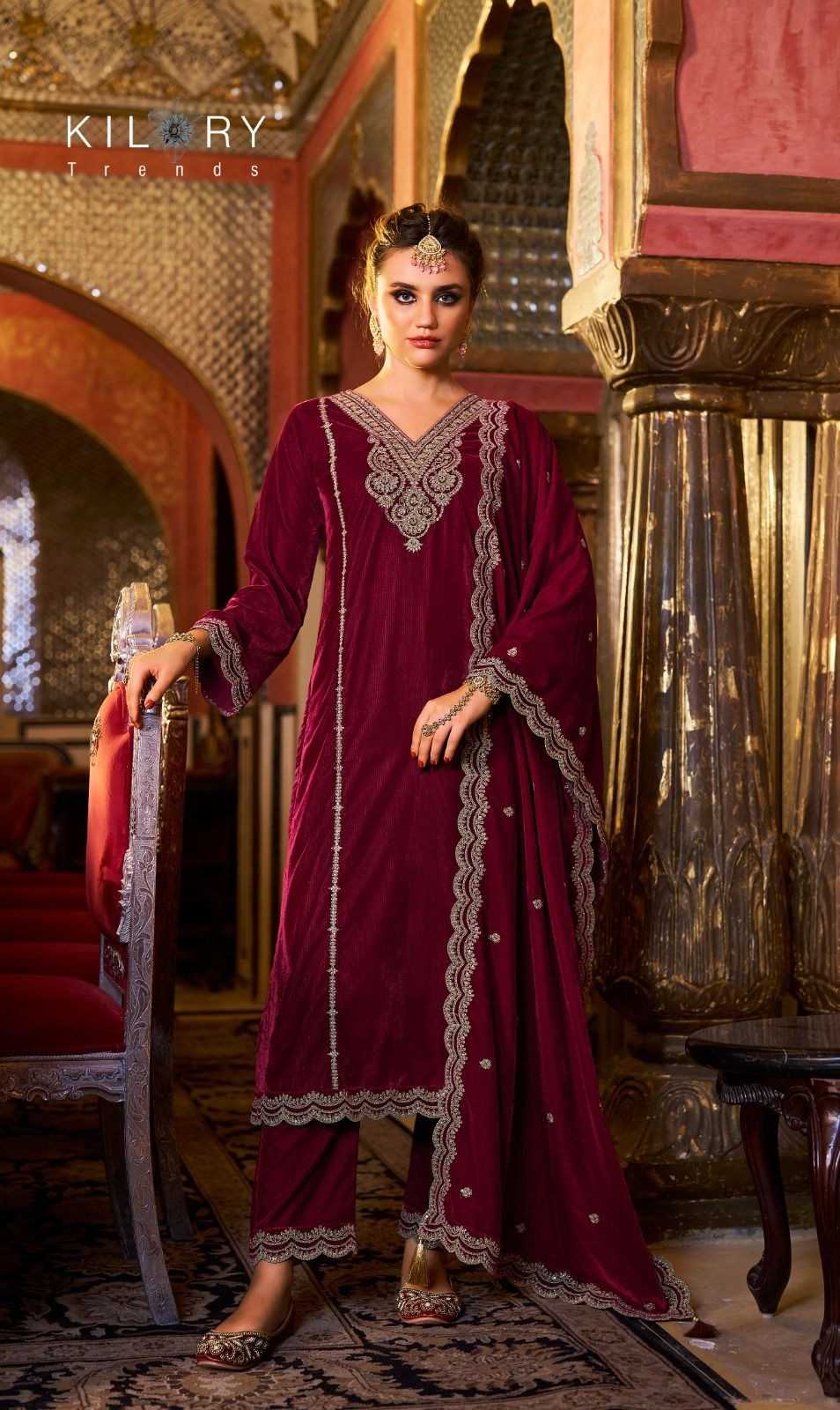 kilory trends dilruba winter special readymade velvet designer big size suit 