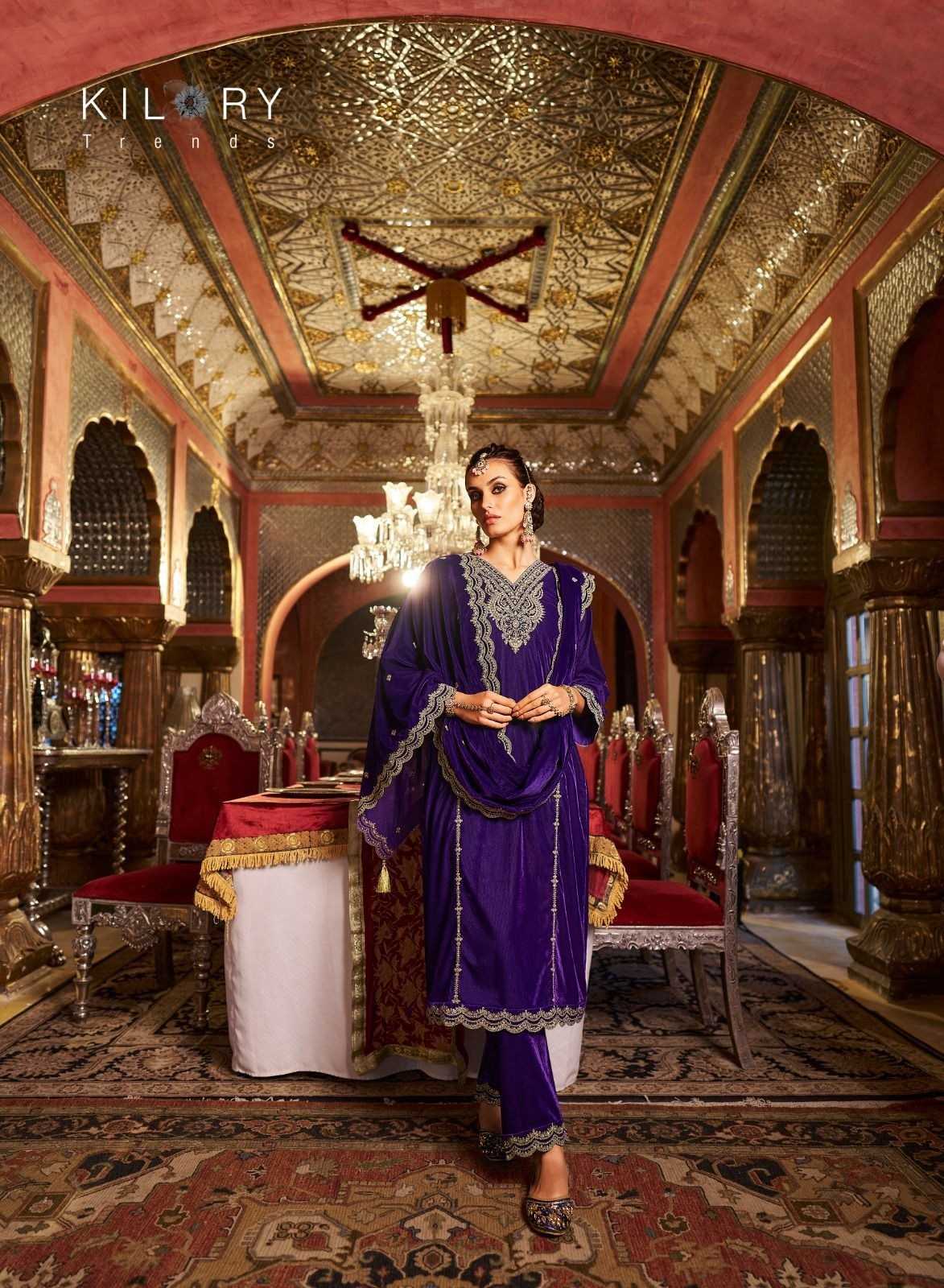 kilory trends dilruba winter special readymade velvet designer big size suit 
