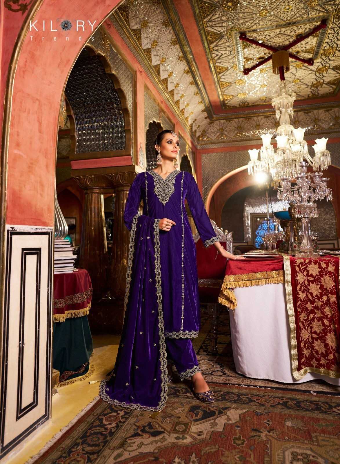 kilory trends dilruba winter special readymade velvet designer big size suit 