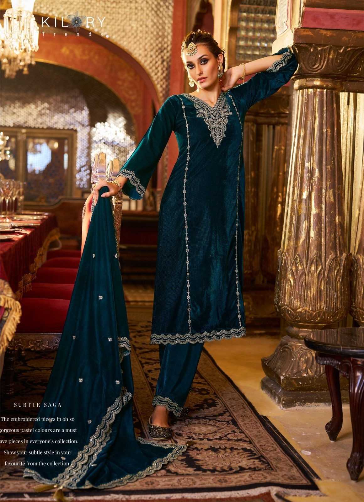 kilory trends dilruba winter special readymade velvet designer big size suit 