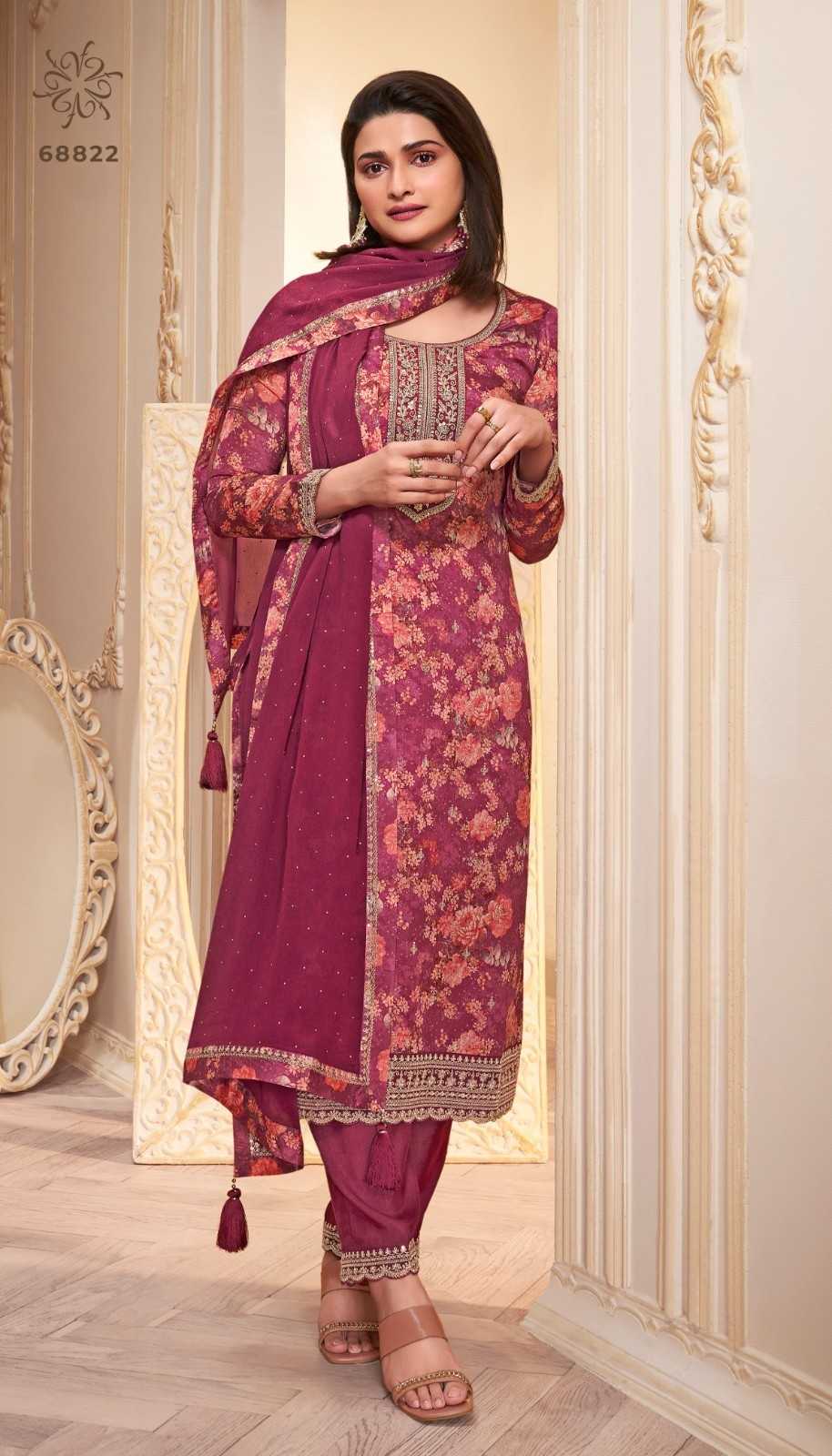 pahal by vinay kuleesh readymade chinon designer big size salwar suit exports 