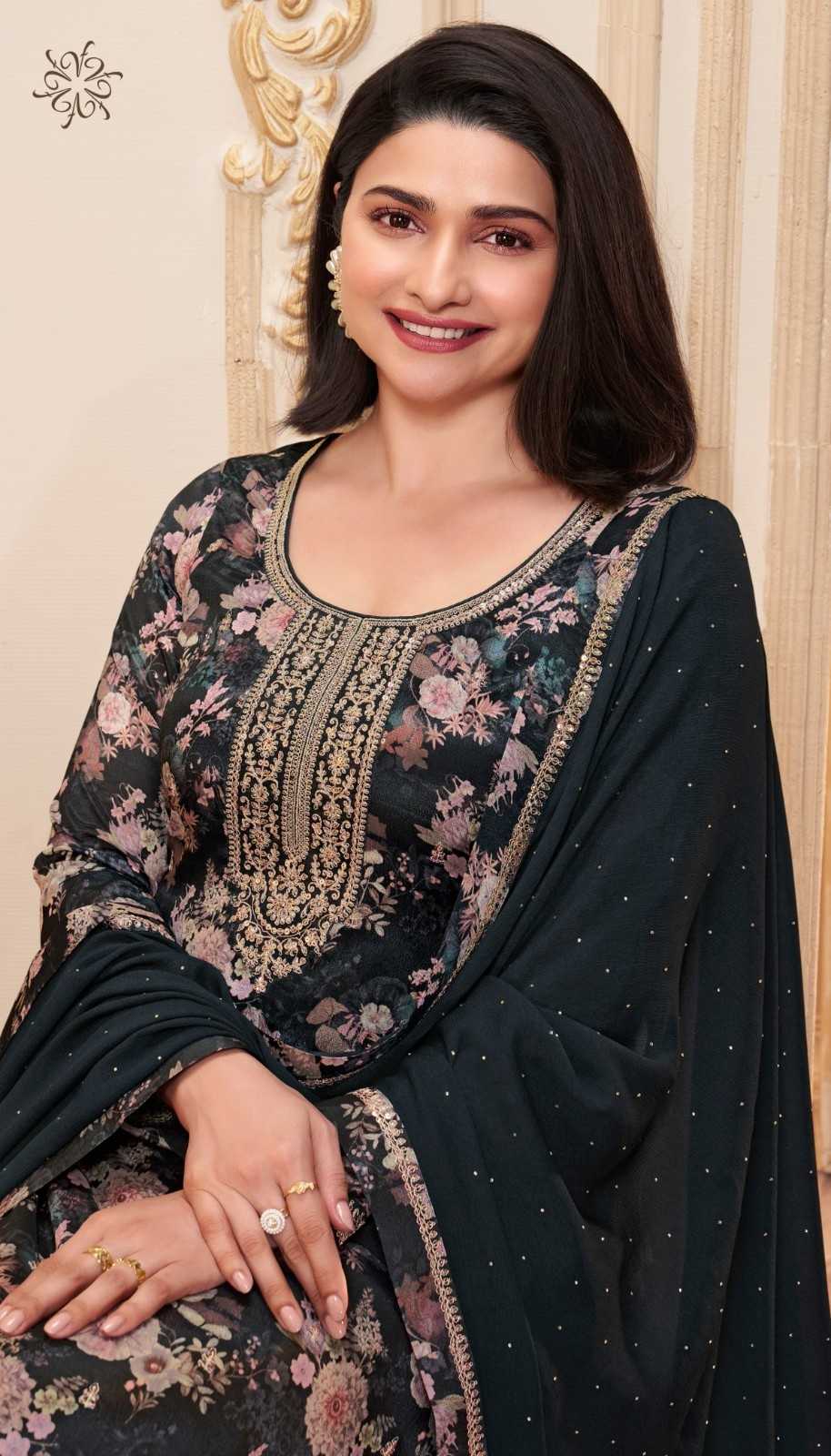 pahal by vinay kuleesh readymade chinon designer big size salwar suit exports 