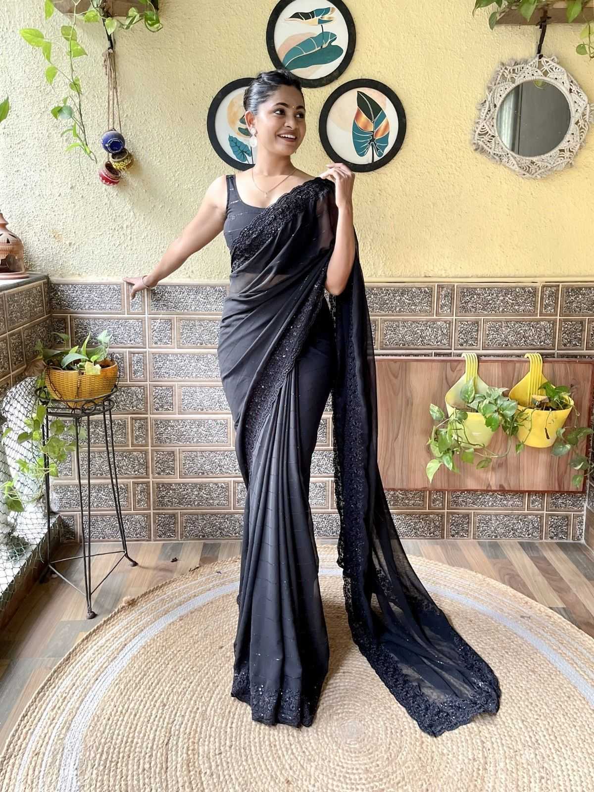 pr ds 651 georgette with sequence work stylish saree exports