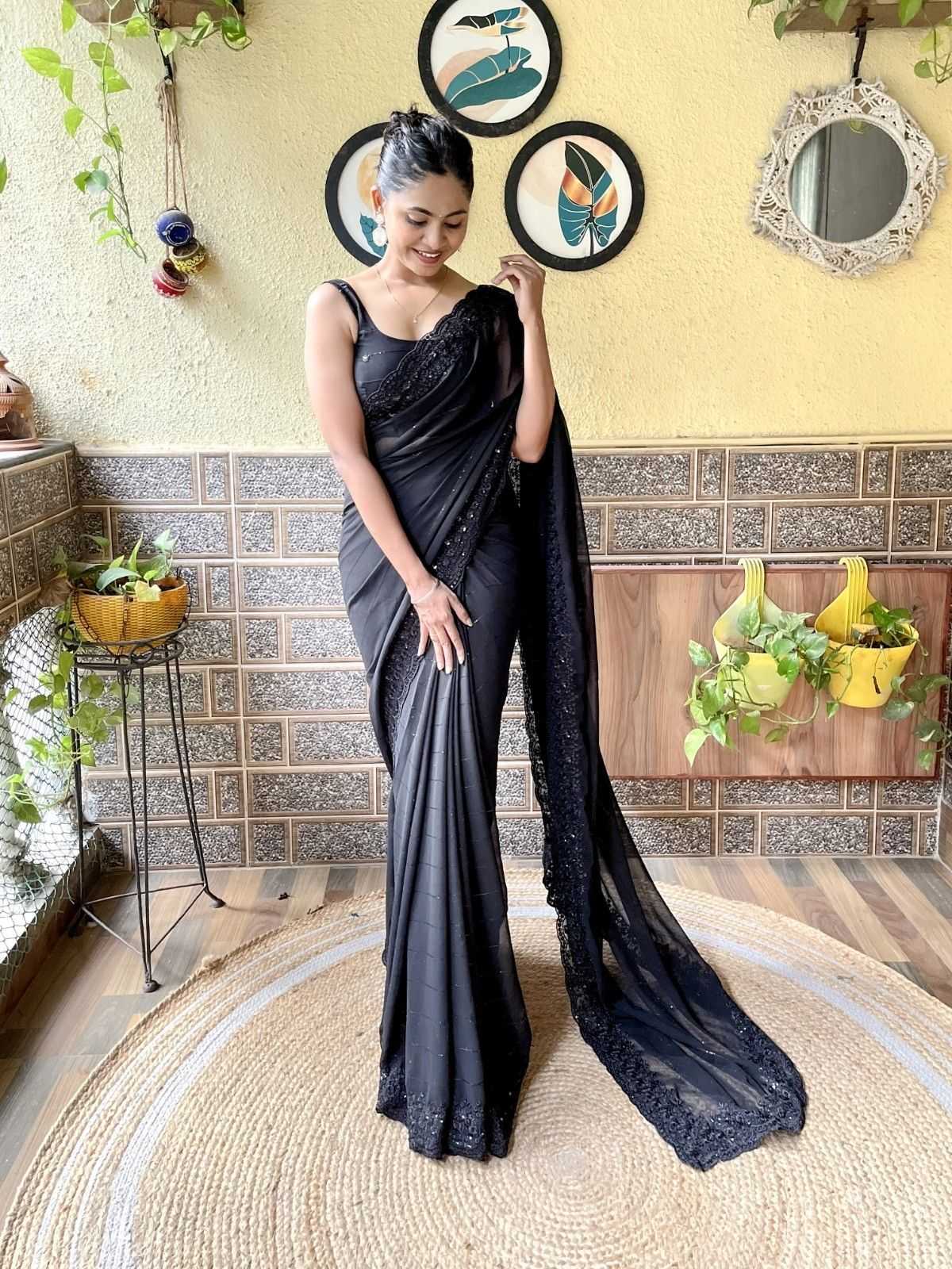 pr ds 651 georgette with sequence work stylish saree exports