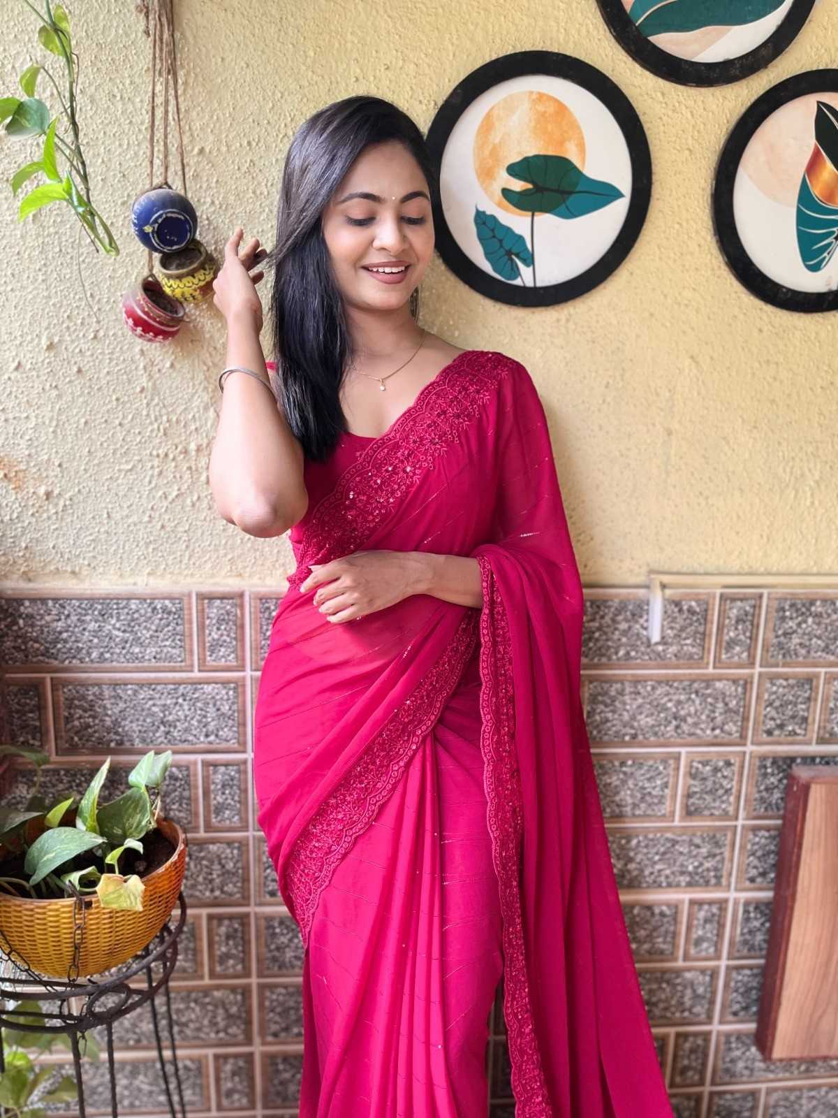 pr ds 651 georgette with sequence work stylish saree exports