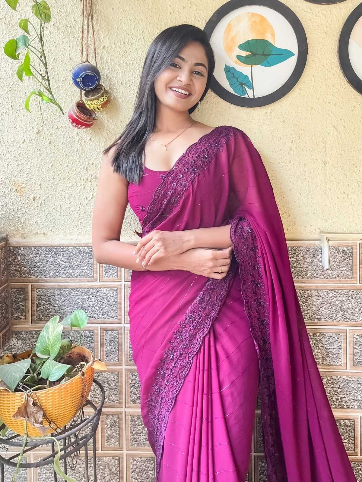 pr ds 651 georgette with sequence work stylish saree exports