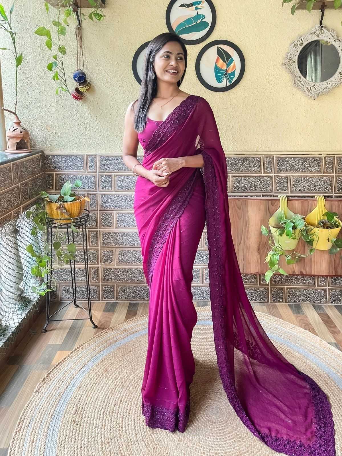 pr ds 651 georgette with sequence work stylish saree exports