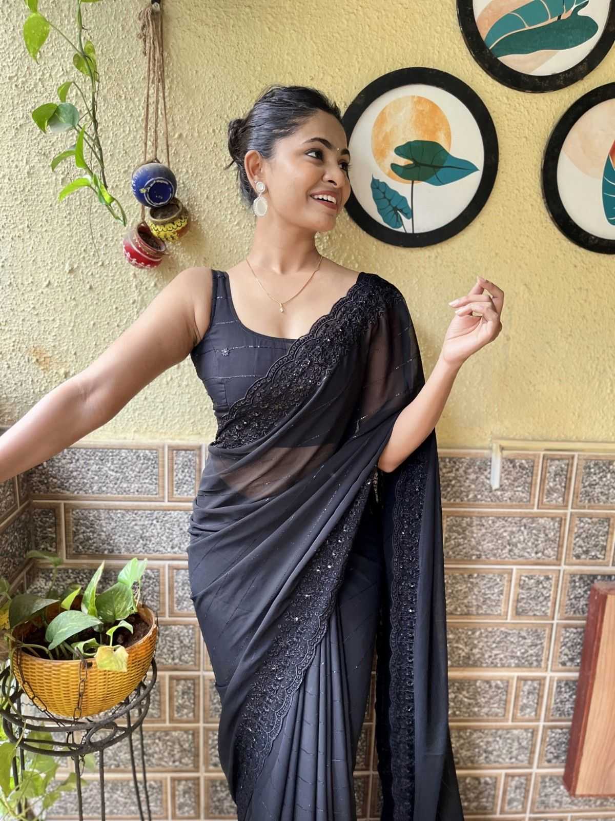 pr ds 651 georgette with sequence work stylish saree exports