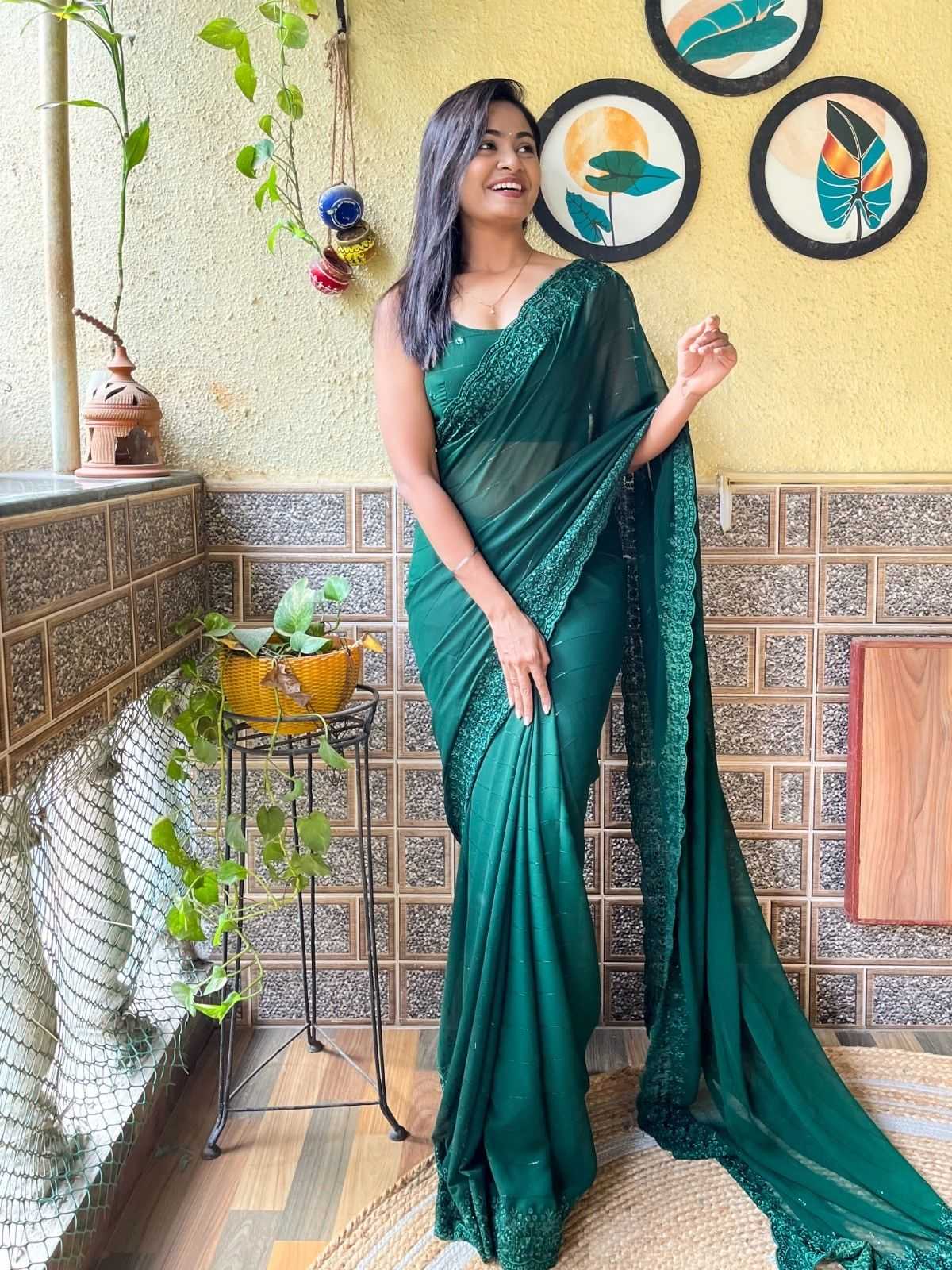 pr ds 651 georgette with sequence work stylish saree exports