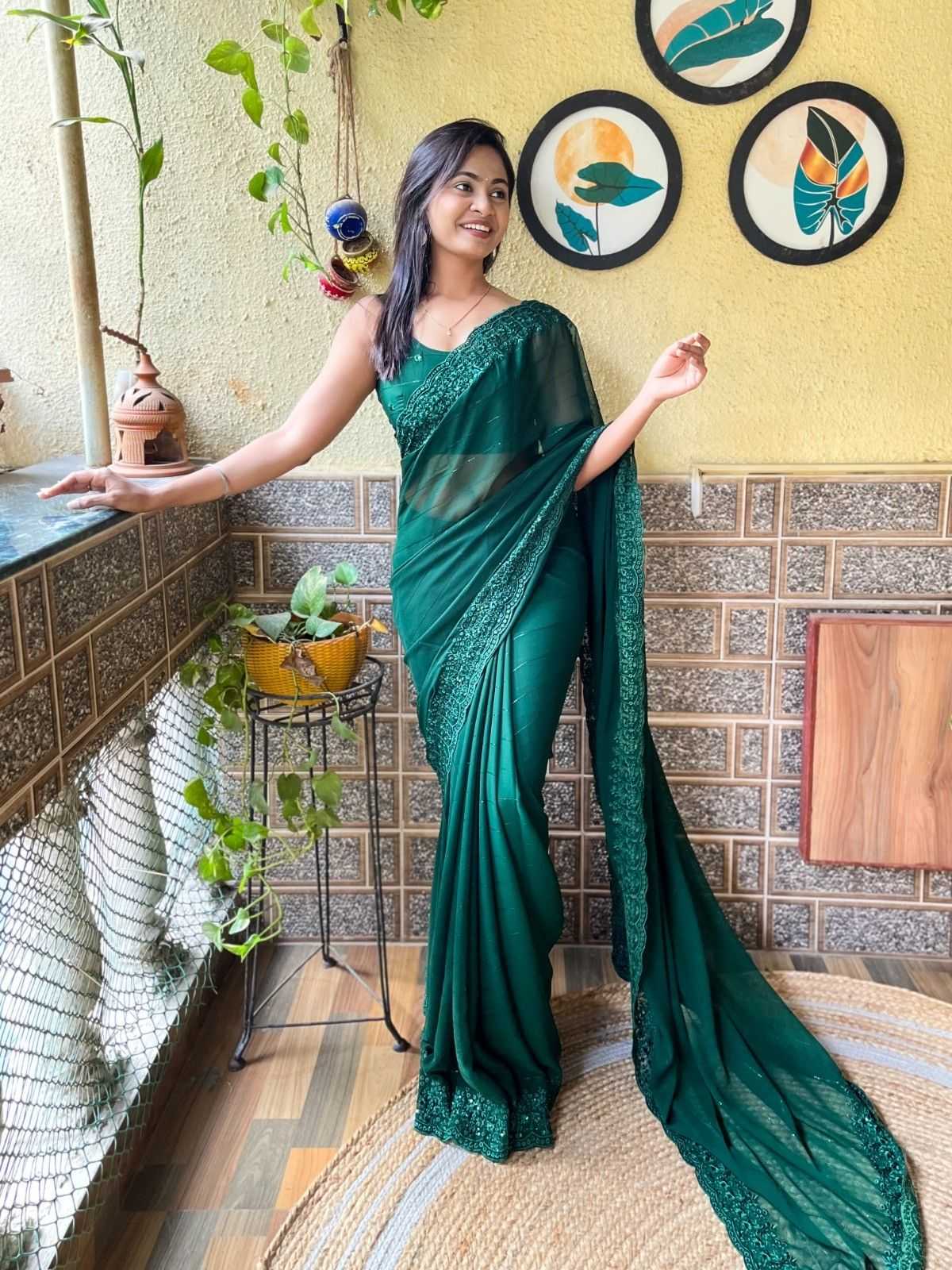 pr ds 651 georgette with sequence work stylish saree exports