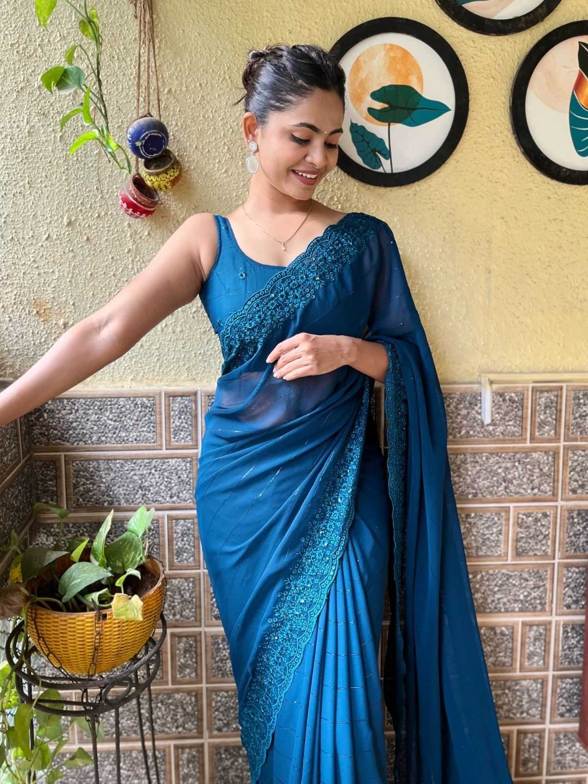 pr ds 651 georgette with sequence work stylish saree exports