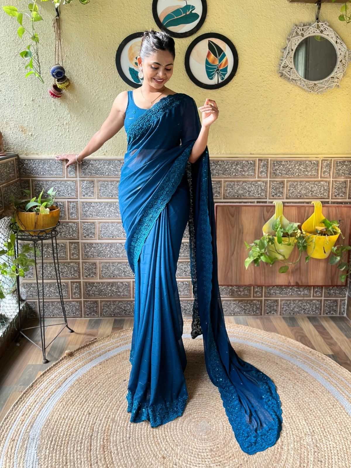 pr ds 651 georgette with sequence work stylish saree exports