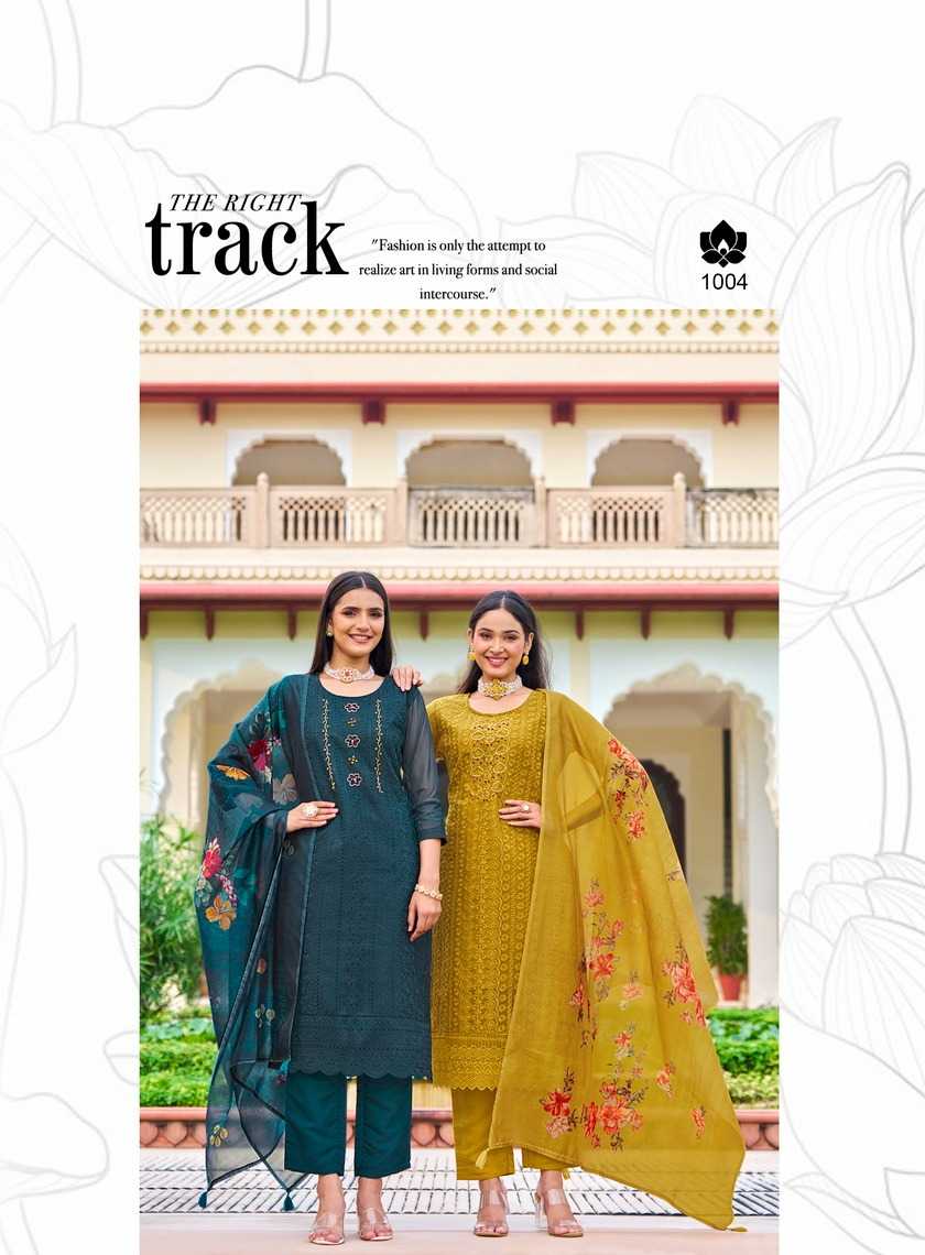 sundari vol 1 by radhika lifestyle organza handwork full stitch big size suit 