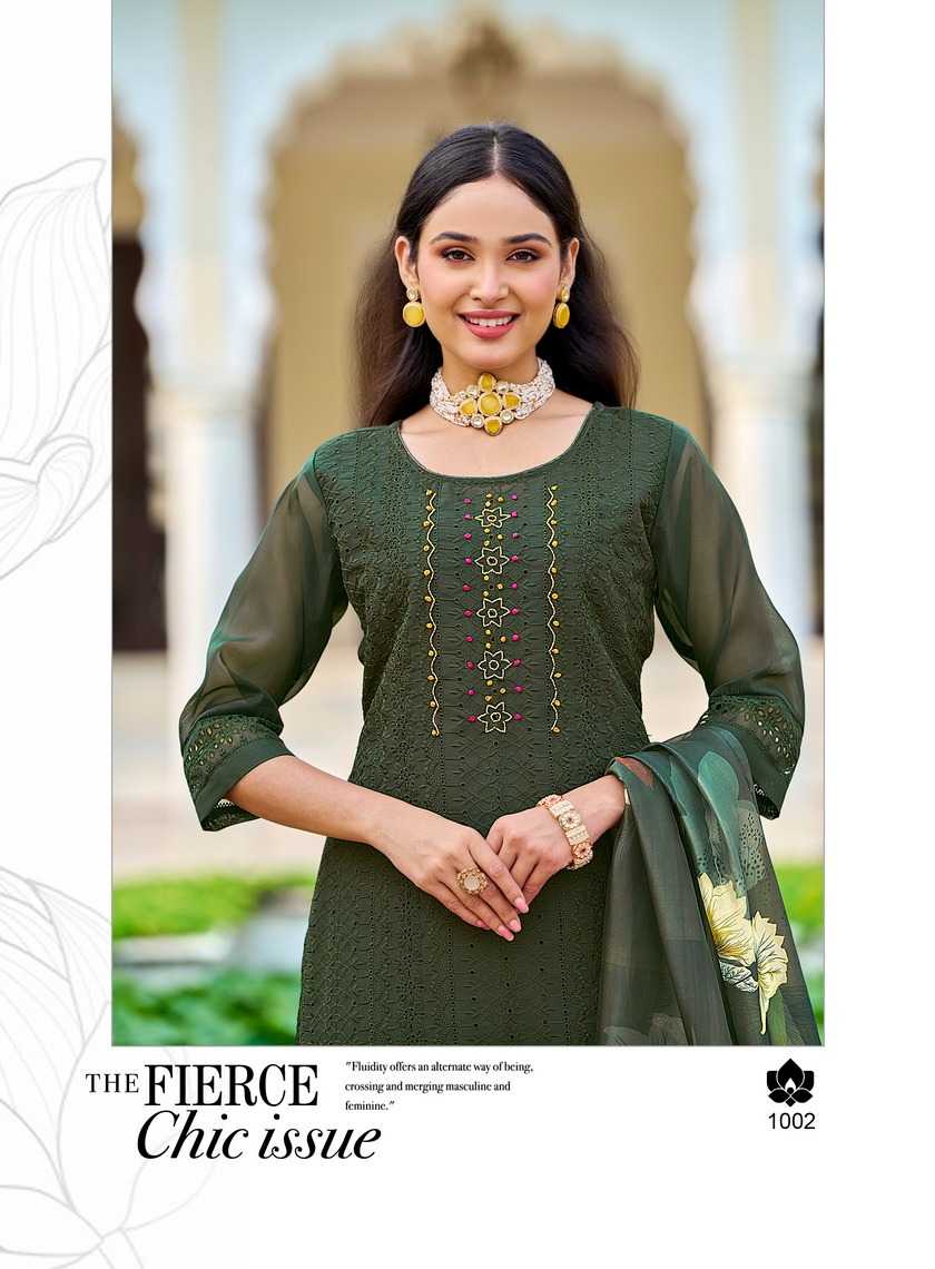 sundari vol 1 by radhika lifestyle organza handwork full stitch big size suit 