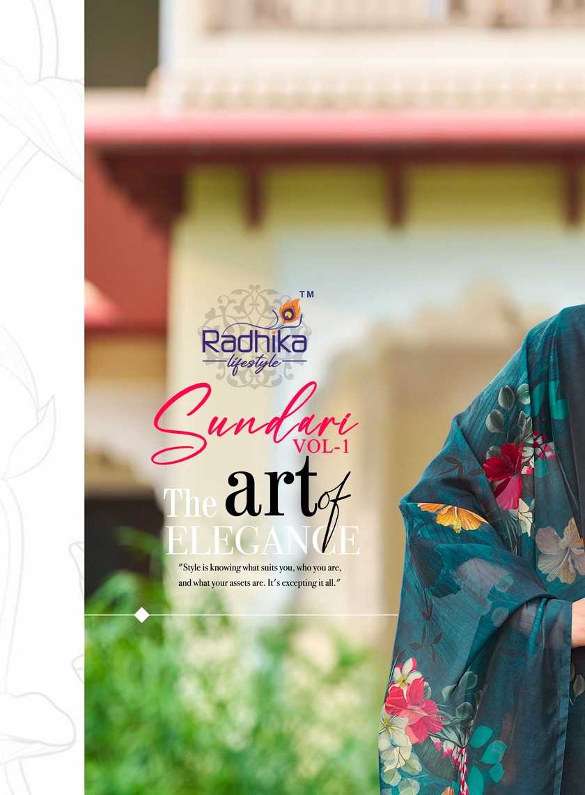 sundari vol 1 by radhika lifestyle organza handwork full stitch big size suit 