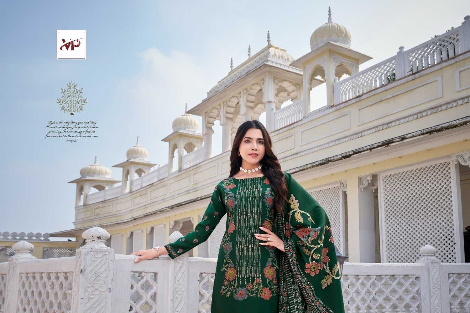 vp shehnaz muslin print embroidery work readymade big size 3pcs dress