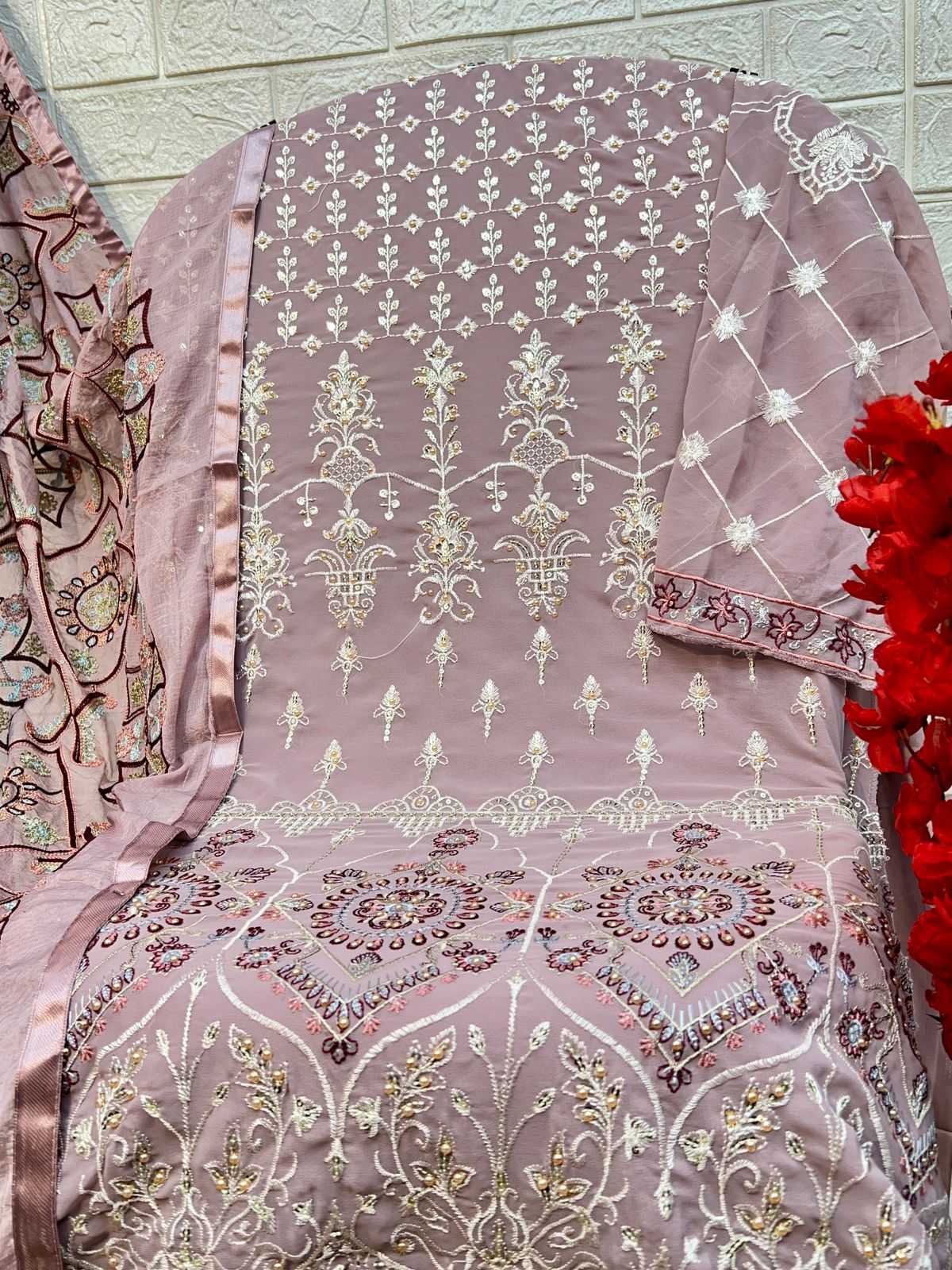 zaha 10251 occasion wear georgette readymade big size pakistani 3pcs dress