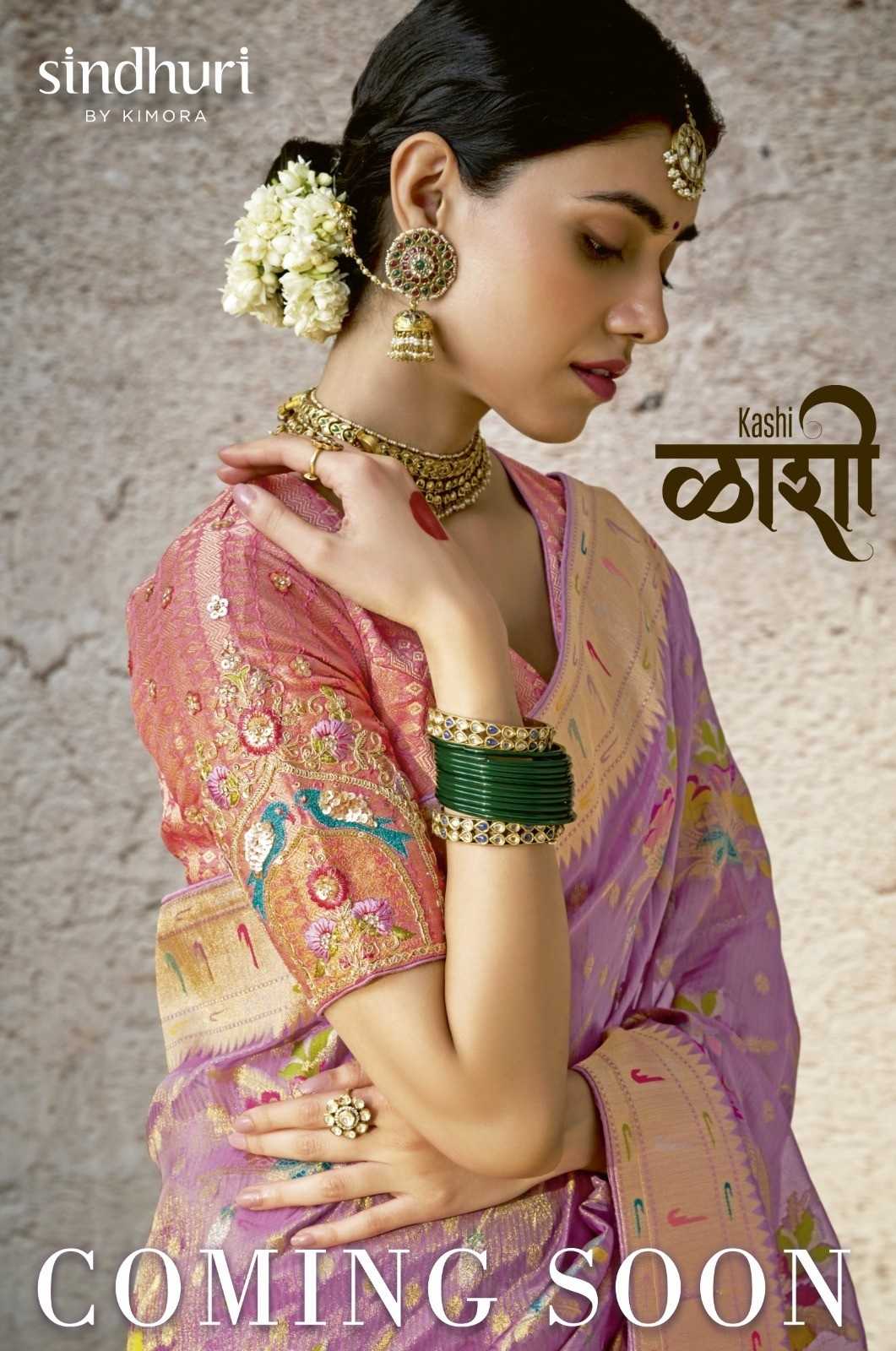 kashi by kimora 288 - 298 kora banarasi zari weaving pattern saree exports 