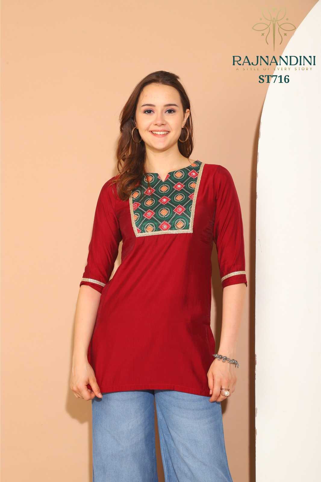 kiara by rajnandini roman silk solid color readymade tunic kurtis