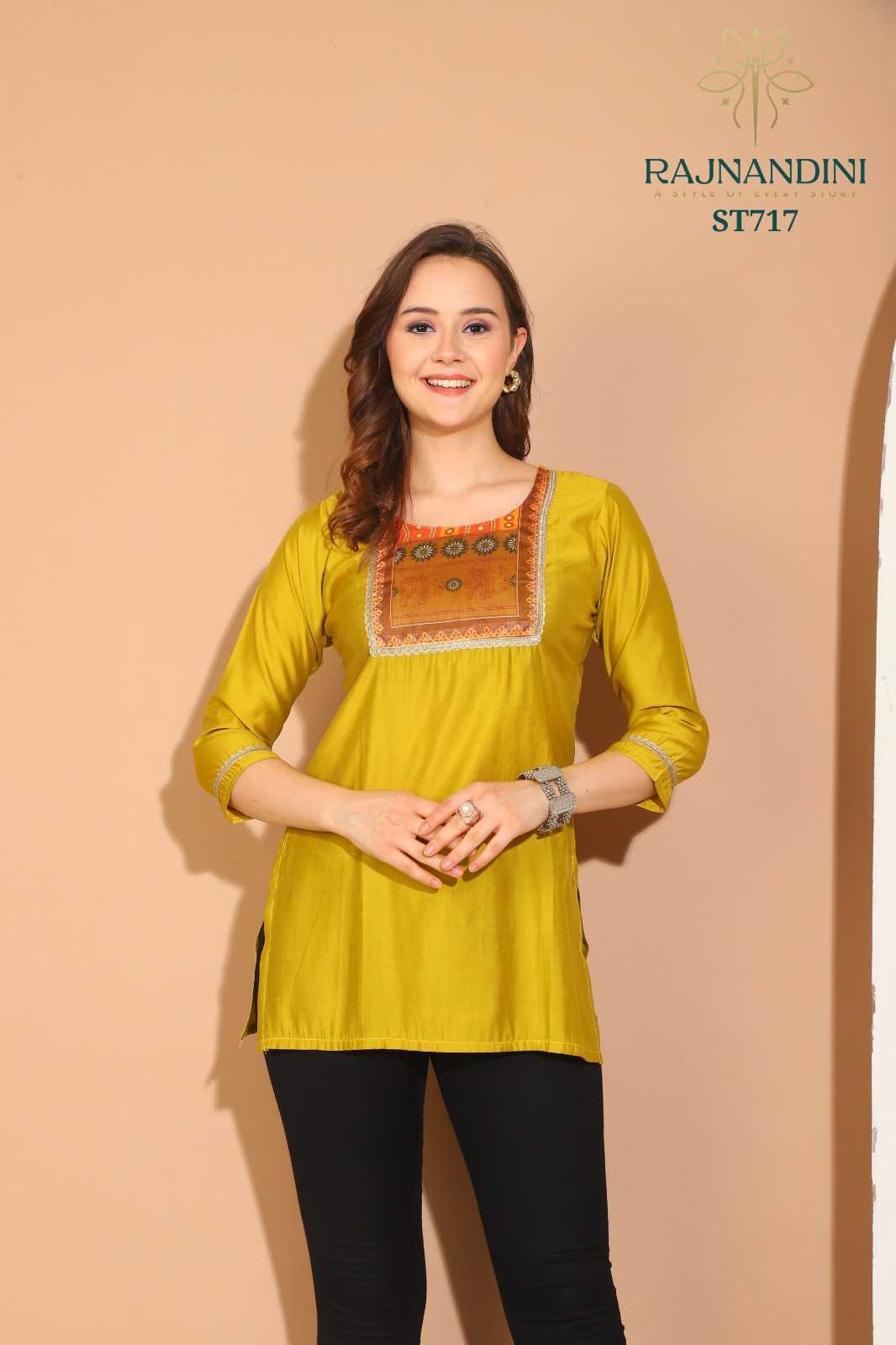 kiara by rajnandini roman silk solid color readymade tunic kurtis