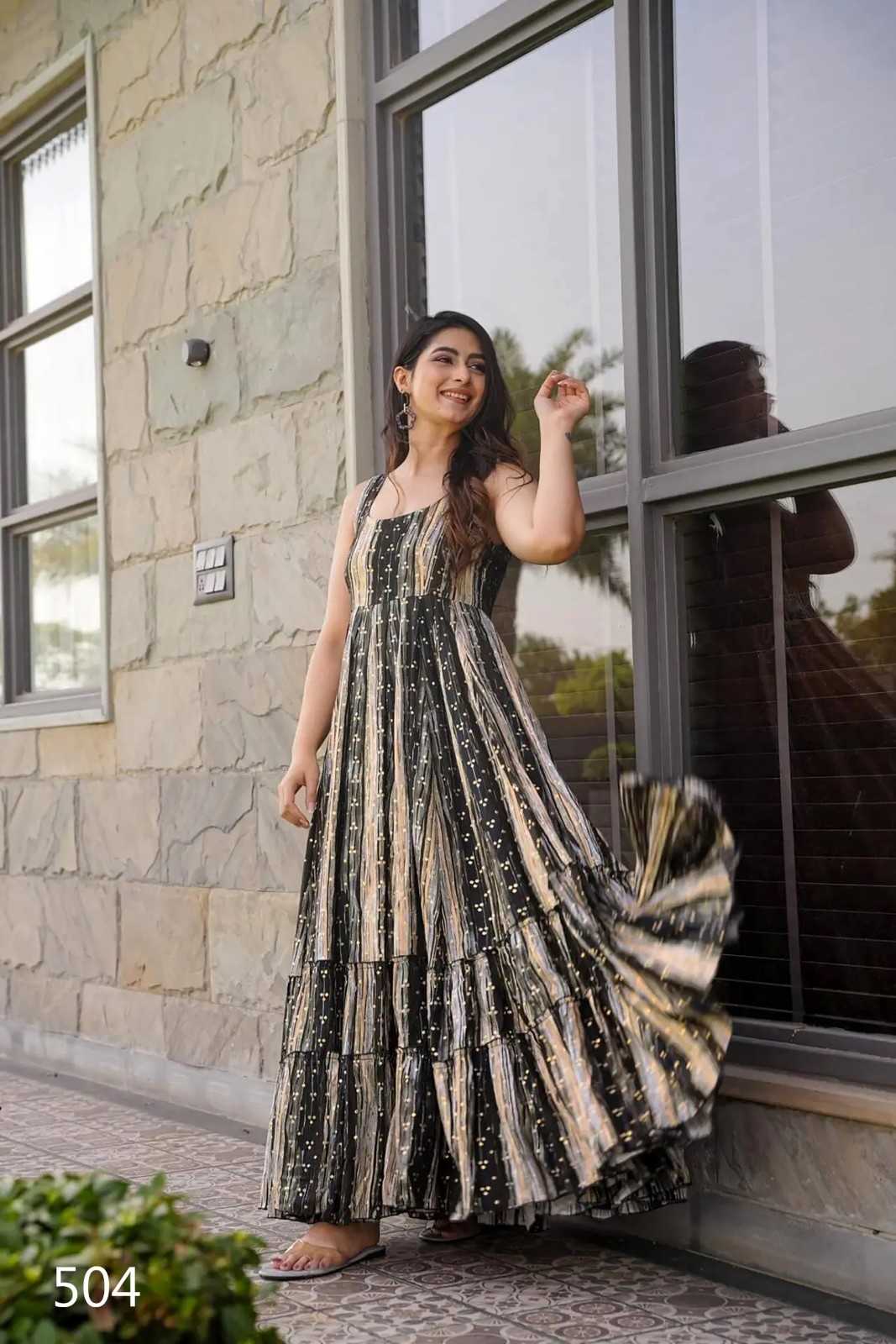 pr clora vol 5 rayon readymade digital print big size festive anarkali style gown 