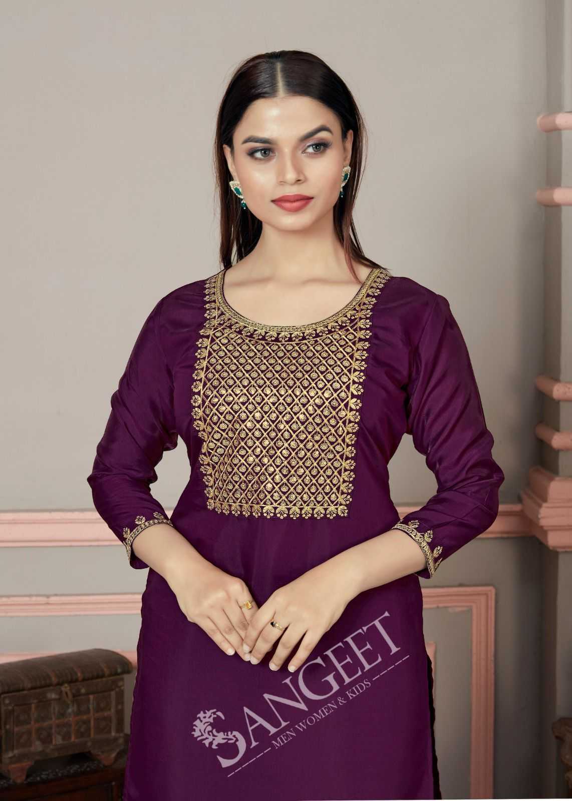 pr roman readymade big size fancy roman silk short kurtis 