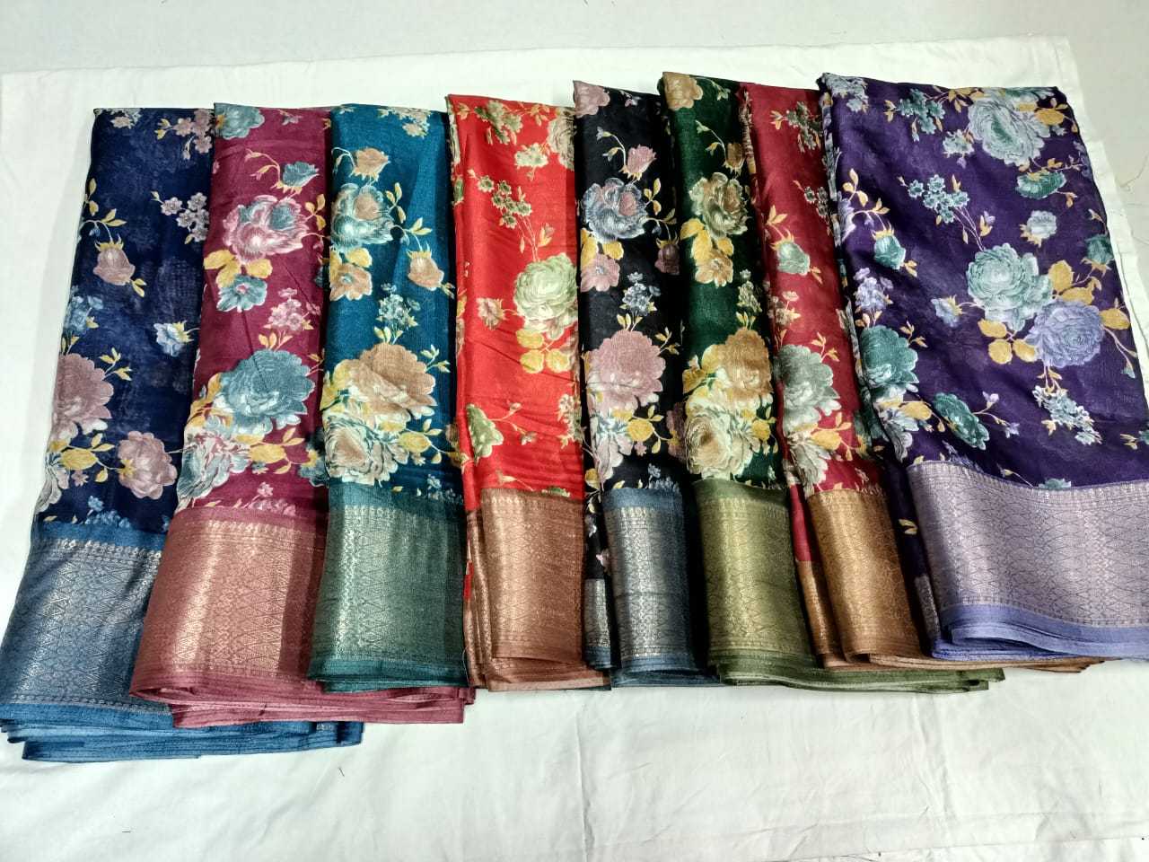 pr soft silk daily wear 8 color matching saree with blouse 
