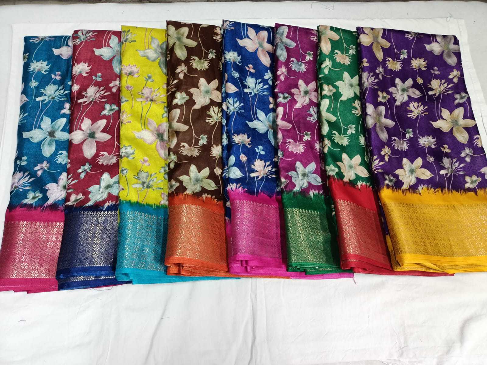 pr soft silk daily wear 8 color matching saree with blouse 