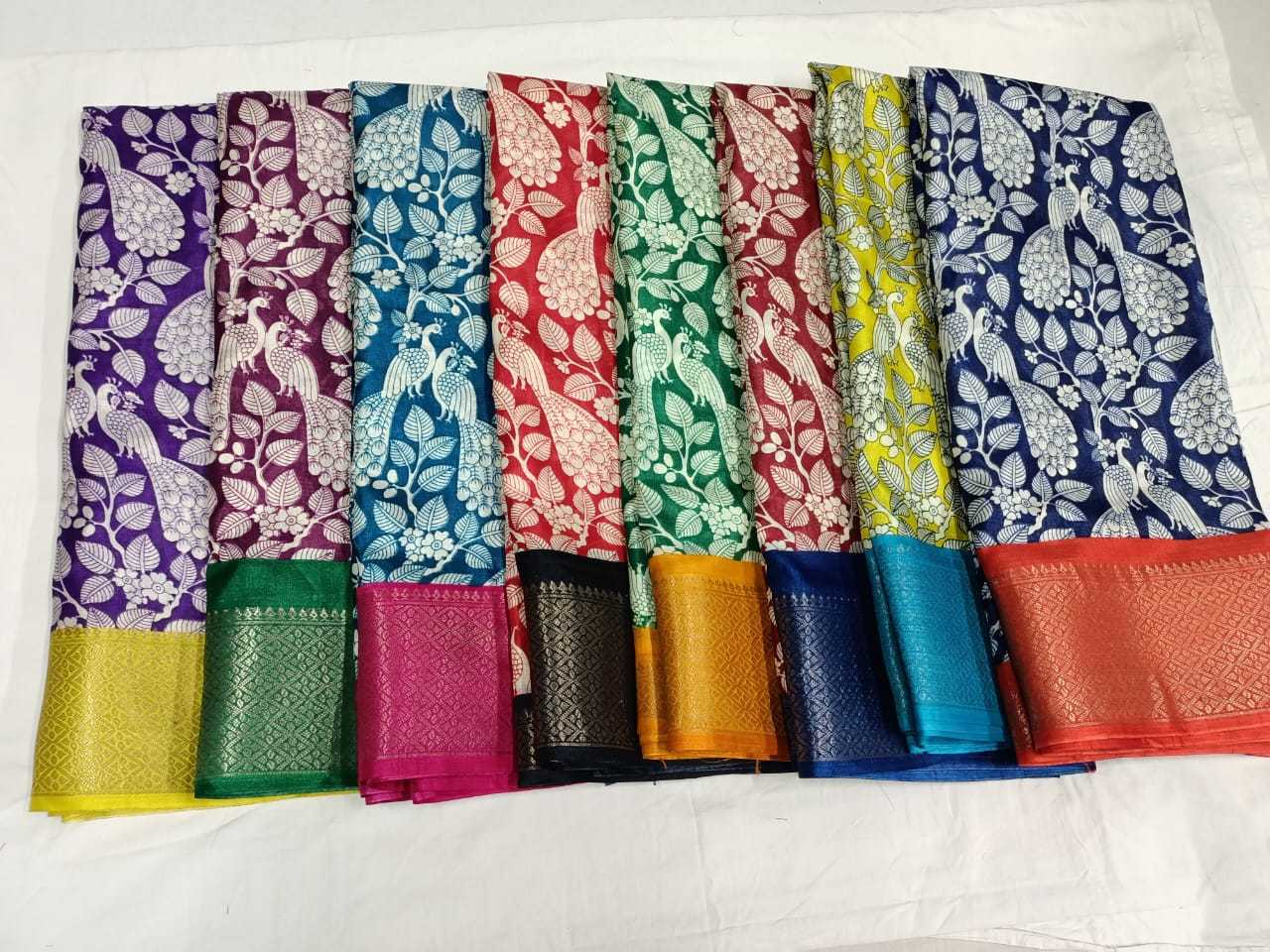 pr soft silk daily wear 8 color matching saree with blouse 