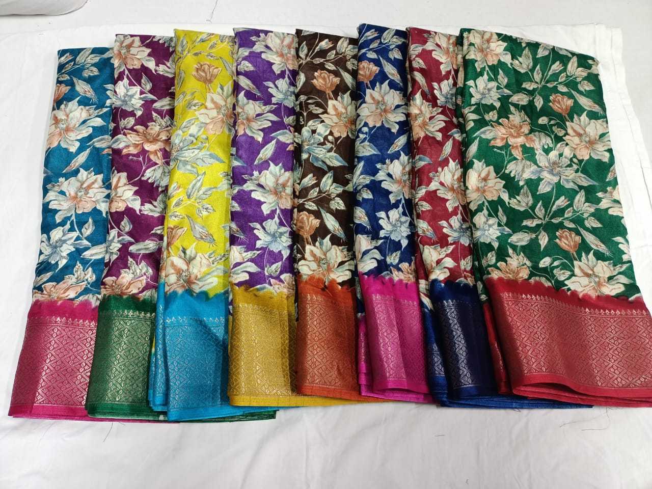 pr soft silk daily wear 8 color matching saree with blouse 