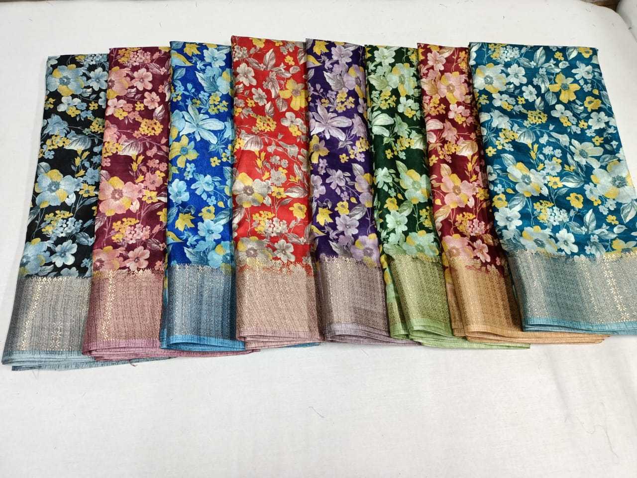 pr soft silk daily wear 8 color matching saree with blouse 