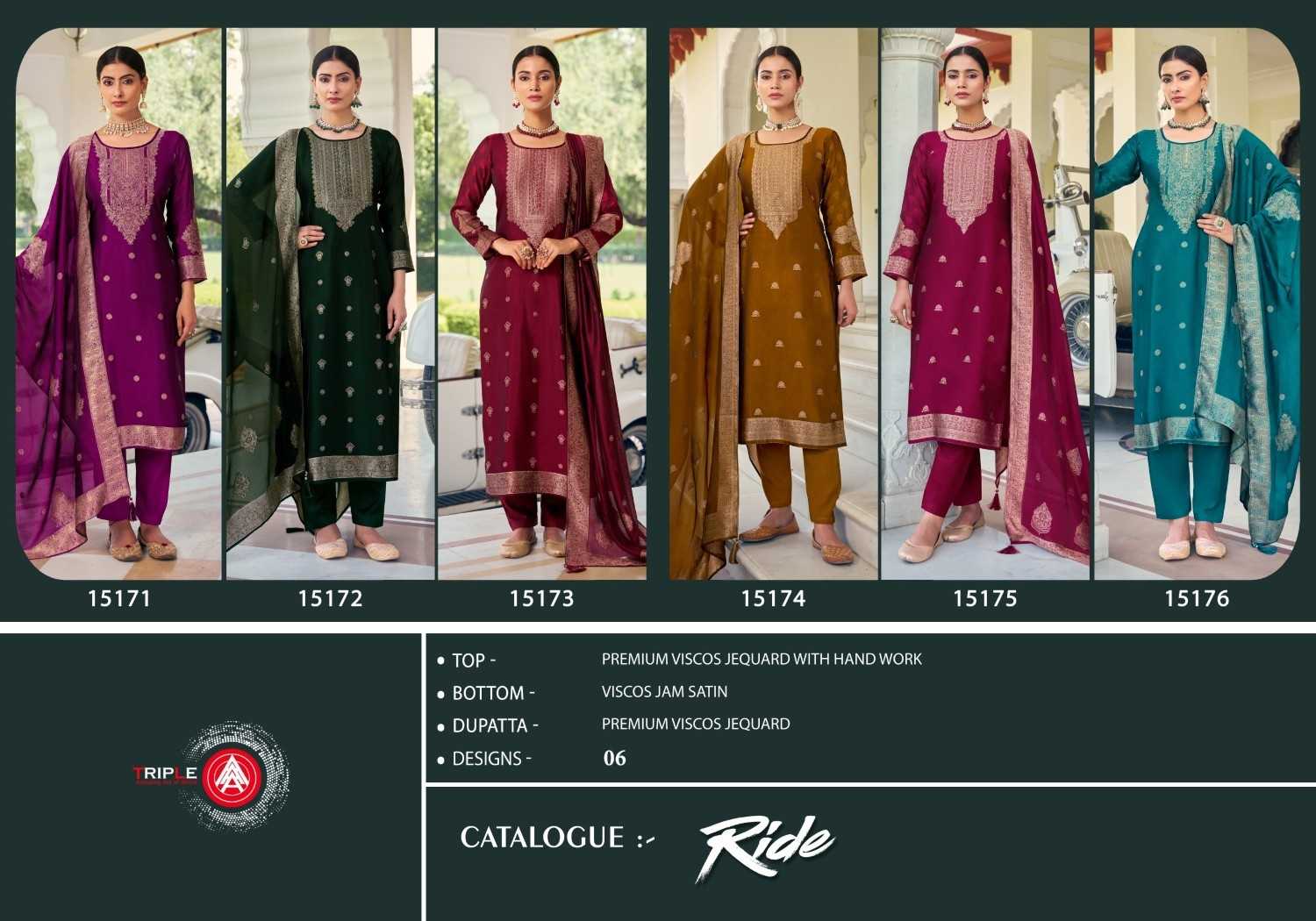 ride by forudots viscose jacquard designer full stitch big size salwar suit 