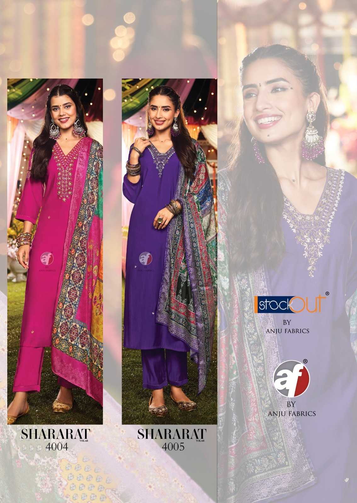 shararat vol 8 by anju fab modal silk readymade handwork big size party wear suit 