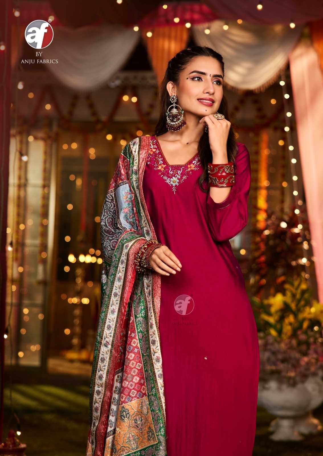 shararat vol 8 by anju fab modal silk readymade handwork big size party wear suit 