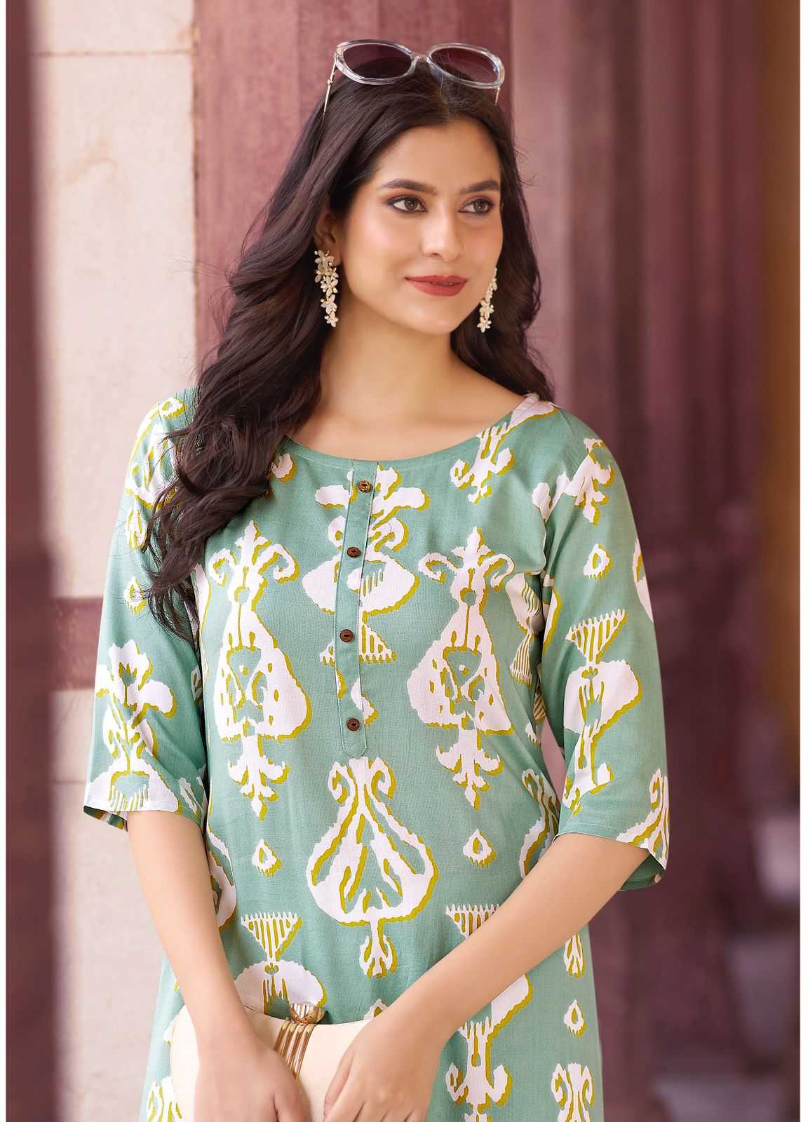 zoori akshara vol 28 rayon print readymade daily wear big size long kurtis 
