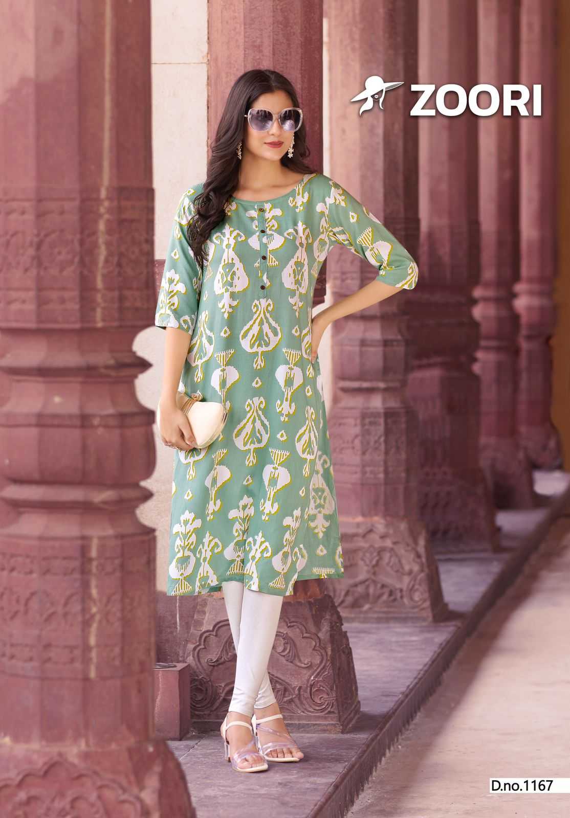 zoori akshara vol 28 rayon print readymade daily wear big size long kurtis 