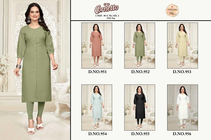 corneto by veeksha imported sharvani pattern combo readymade kurti