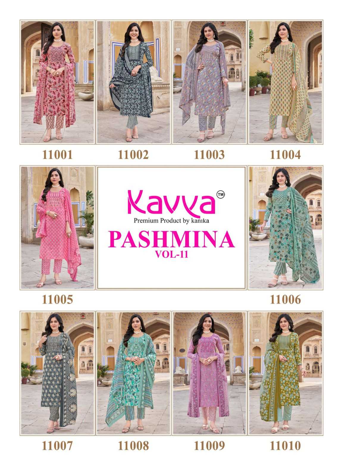 kavya pashmina vol 11 best color combination cotton readymade ladies suits