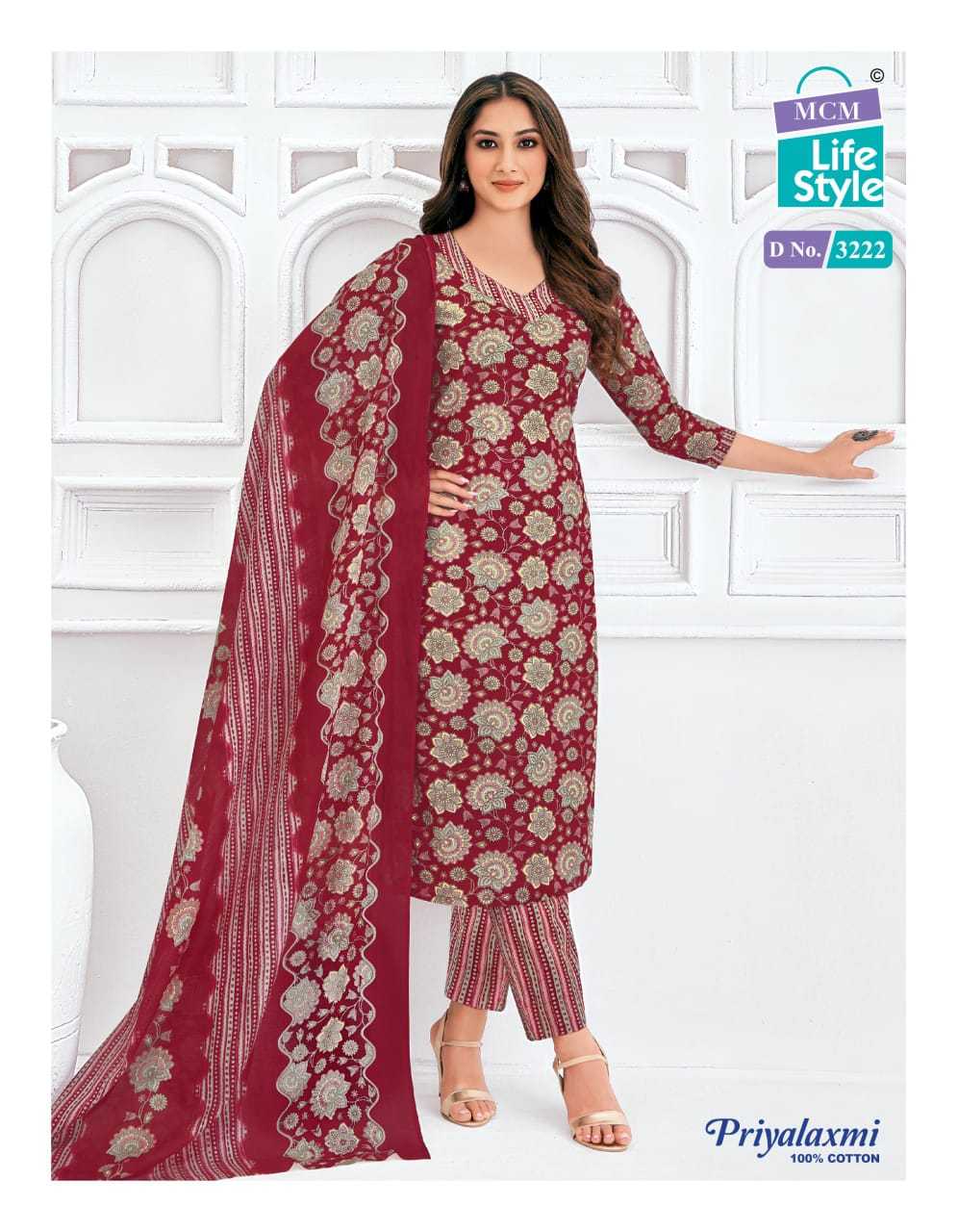 mcm lifestyle priyalaxmi vol 32 cotton print colorful unstitch suits