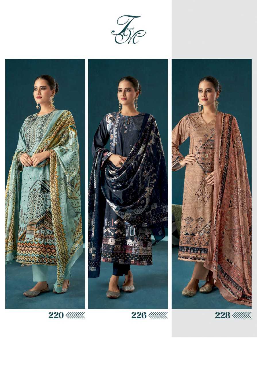 t&m nilaya unique print viscose cordroy trendy suits for ladies