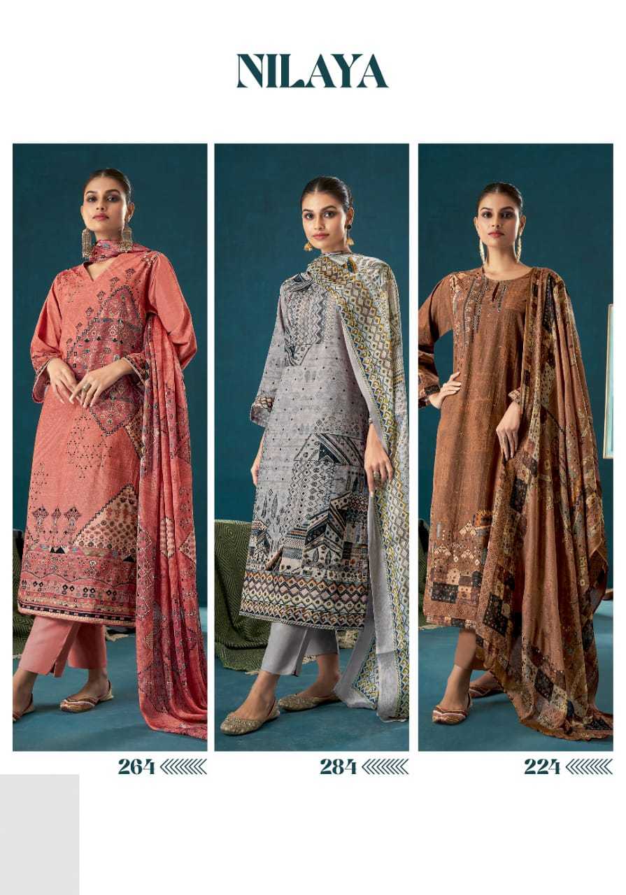 t&m nilaya unique print viscose cordroy trendy suits for ladies