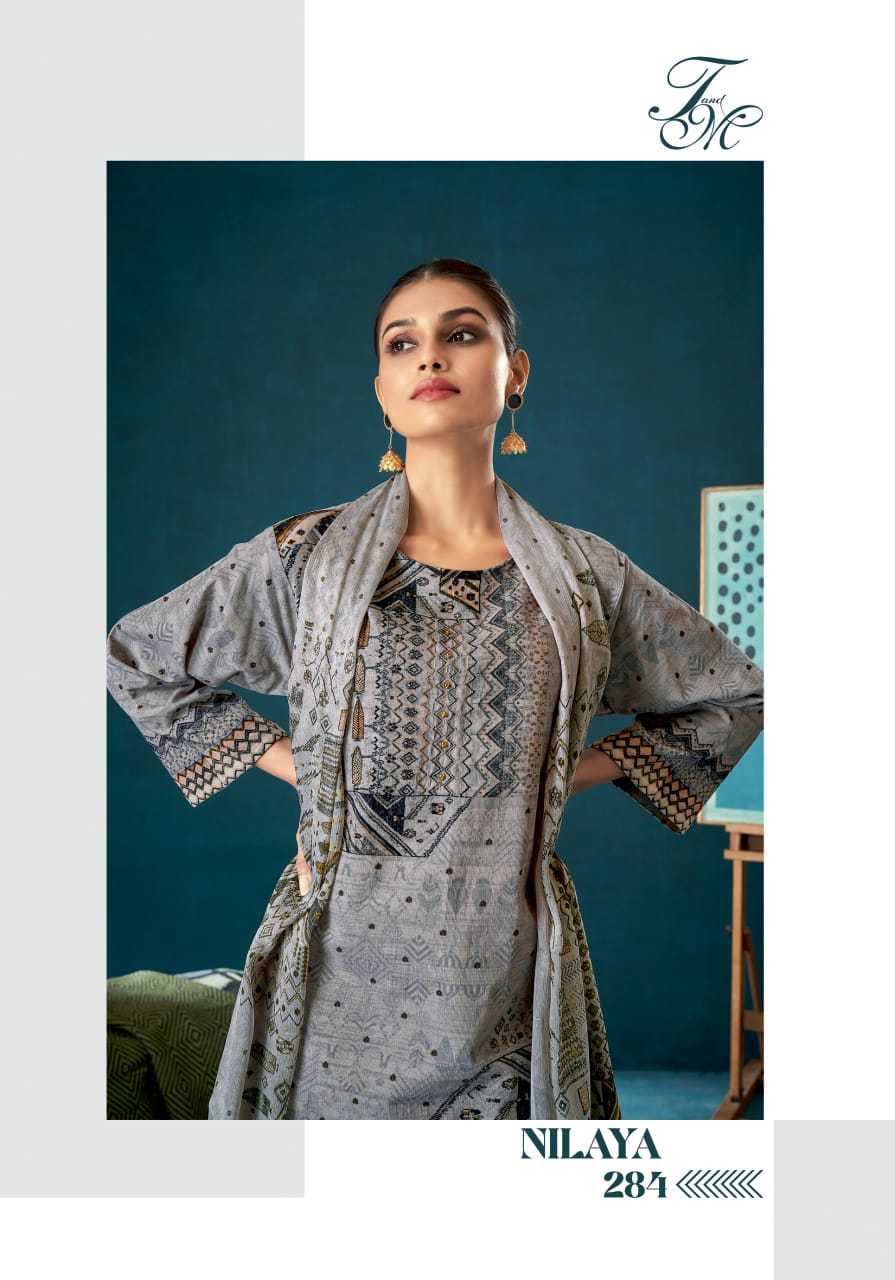t&m nilaya unique print viscose cordroy trendy suits for ladies