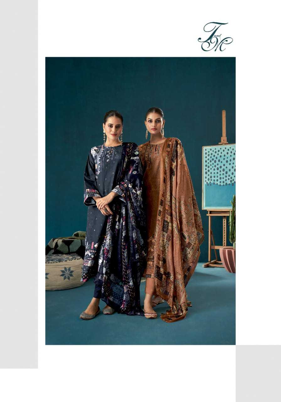 t&m nilaya unique print viscose cordroy trendy suits for ladies