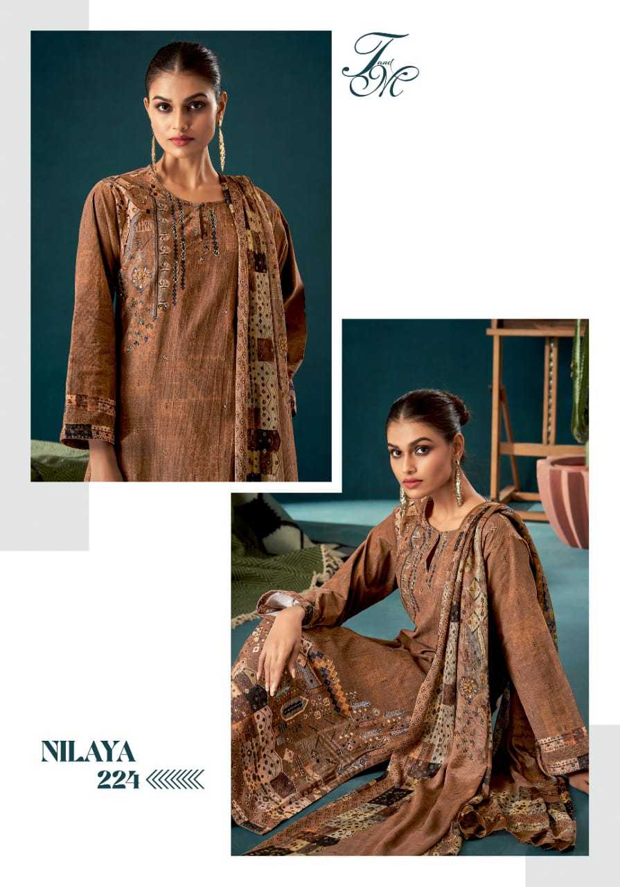 t&m nilaya unique print viscose cordroy trendy suits for ladies