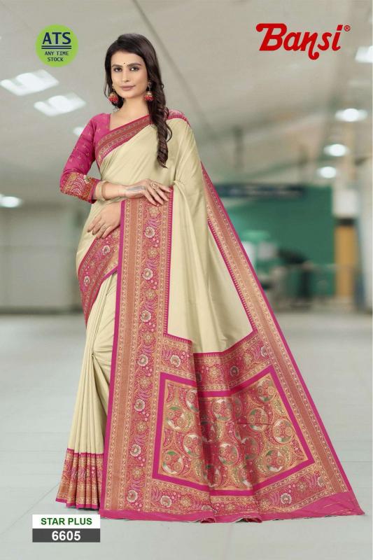 bansi launch star plus vol 1 polister weaving border best saree online 